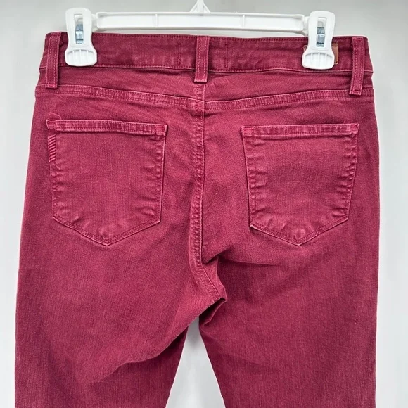 PAIGE Dark Burgundy CIGARETTE SKINNY JEANS Denim Preppy WOMENS 27 - Picture 5 of 7